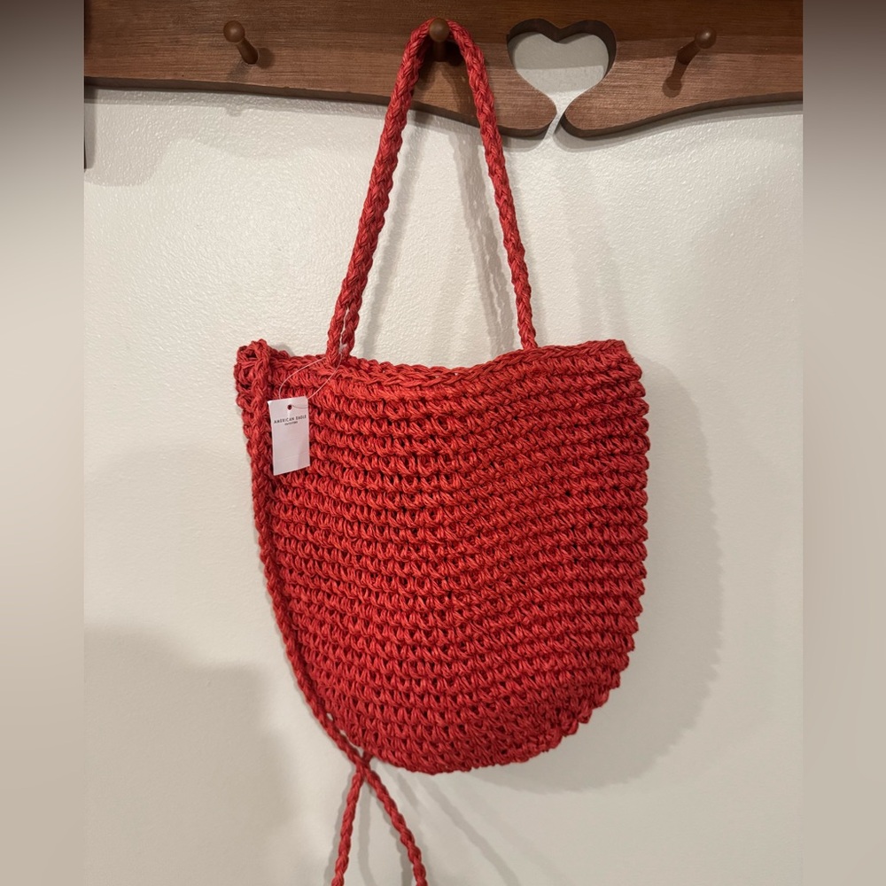 NWT Red Straw Shoulder/Crossbosy bag